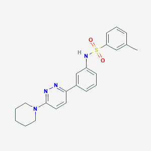 molecular formula C22H24N4O2S B11258190 3-methyl-N-(3-(6-(piperidin-1-yl)pyridazin-3-yl)phenyl)benzenesulfonamide 