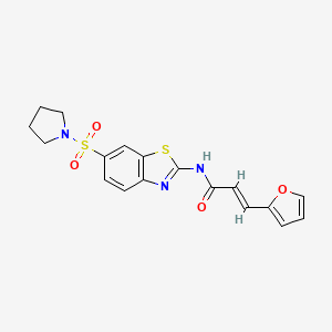 (2E)-3-(furan-2-yl)-N-[(2E)-6-(pyrrolidin-1-ylsulfonyl)-1,3-benzothiazol-2(3H)-ylidene]prop-2-enamide