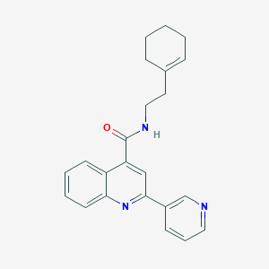 molecular formula C23H23N3O B11258210 N-[2-(cyclohex-1-en-1-yl)ethyl]-2-(pyridin-3-yl)quinoline-4-carboxamide 