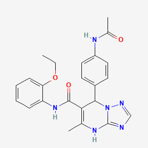 molecular formula C23H24N6O3 B11258228 7-[4-(acetylamino)phenyl]-N-(2-ethoxyphenyl)-5-methyl-4,7-dihydro[1,2,4]triazolo[1,5-a]pyrimidine-6-carboxamide 