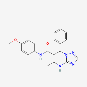 molecular formula C21H21N5O2 B11258240 N-(4-methoxyphenyl)-5-methyl-7-(4-methylphenyl)-4,7-dihydro[1,2,4]triazolo[1,5-a]pyrimidine-6-carboxamide 