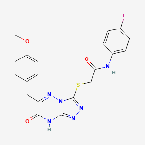 molecular formula C20H17FN6O3S B11258242 N-(4-fluorophenyl)-2-{[7-hydroxy-6-(4-methoxybenzyl)[1,2,4]triazolo[4,3-b][1,2,4]triazin-3-yl]sulfanyl}acetamide 