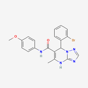 molecular formula C20H18BrN5O2 B11258264 7-(2-bromophenyl)-N-(4-methoxyphenyl)-5-methyl-4,7-dihydro[1,2,4]triazolo[1,5-a]pyrimidine-6-carboxamide 