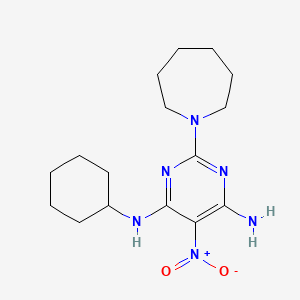 2-(azepan-1-yl)-N-cyclohexyl-5-nitropyrimidine-4,6-diamine