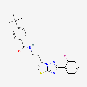 4-(tert-butyl)-N-(2-(2-(2-fluorophenyl)thiazolo[3,2-b][1,2,4]triazol-6-yl)ethyl)benzamide