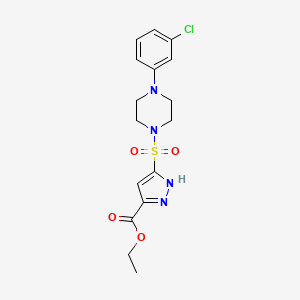 ethyl 3-{[4-(3-chlorophenyl)piperazin-1-yl]sulfonyl}-1H-pyrazole-5-carboxylate