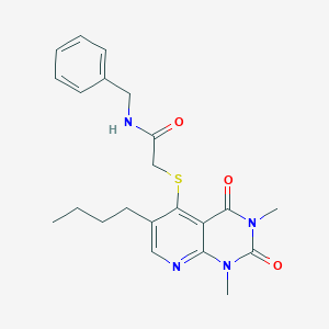 N-benzyl-2-((6-butyl-1,3-dimethyl-2,4-dioxo-1,2,3,4-tetrahydropyrido[2,3-d]pyrimidin-5-yl)thio)acetamide