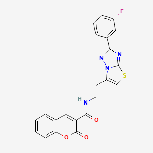 N-(2-(2-(3-fluorophenyl)thiazolo[3,2-b][1,2,4]triazol-6-yl)ethyl)-2-oxo-2H-chromene-3-carboxamide