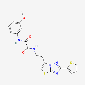 N1-(3-methoxyphenyl)-N2-(2-(2-(thiophen-2-yl)thiazolo[3,2-b][1,2,4]triazol-6-yl)ethyl)oxalamide