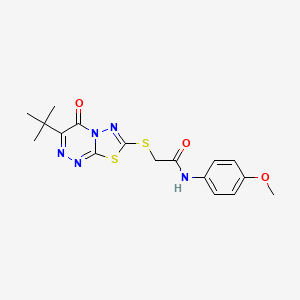 2-({3-Tert-butyl-4-oxo-4H-[1,3,4]thiadiazolo[2,3-C][1,2,4]triazin-7-YL}sulfanyl)-N-(4-methoxyphenyl)acetamide