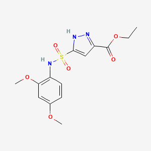 molecular formula C14H17N3O6S B11258360 ethyl 3-[(2,4-dimethoxyphenyl)sulfamoyl]-1H-pyrazole-5-carboxylate 