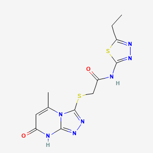 N-(5-Ethyl-1,3,4-thiadiazol-2-YL)-2-({5-methyl-7-oxo-7H,8H-[1,2,4]triazolo[4,3-A]pyrimidin-3-YL}sulfanyl)acetamide