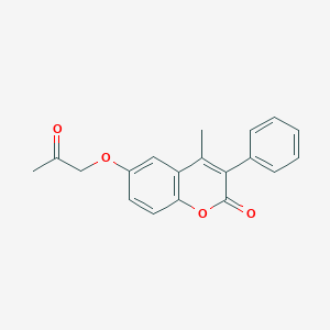 molecular formula C19H16O4 B11258391 4-methyl-6-(2-oxopropoxy)-3-phenyl-2H-chromen-2-one 