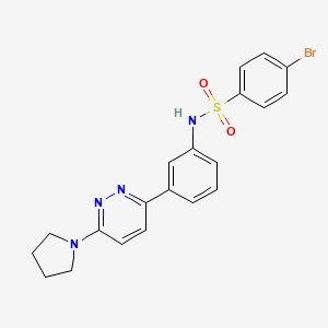 molecular formula C20H19BrN4O2S B11258411 4-bromo-N-(3-(6-(pyrrolidin-1-yl)pyridazin-3-yl)phenyl)benzenesulfonamide 