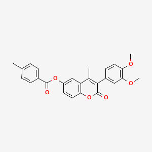 3-(3,4-dimethoxyphenyl)-4-methyl-2-oxo-2H-chromen-6-yl 4-methylbenzoate