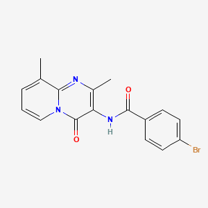 molecular formula C17H14BrN3O2 B11258460 4-Bromo-N-{2,9-dimethyl-4-oxo-4H-pyrido[1,2-A]pyrimidin-3-YL}benzamide 