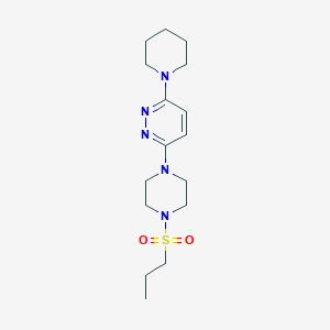 molecular formula C16H27N5O2S B11258461 3-(Piperidin-1-yl)-6-(4-(propylsulfonyl)piperazin-1-yl)pyridazine 