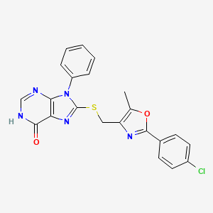 8-({[2-(4-chlorophenyl)-5-methyl-1,3-oxazol-4-yl]methyl}sulfanyl)-9-phenyl-1,9-dihydro-6H-purin-6-one