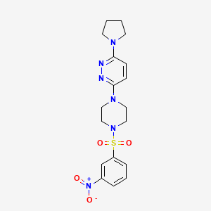 molecular formula C18H22N6O4S B11258477 3-[4-(3-Nitrobenzenesulfonyl)piperazin-1-YL]-6-(pyrrolidin-1-YL)pyridazine 