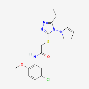 N-(5-chloro-2-methoxyphenyl)-2-{[5-ethyl-4-(1H-pyrrol-1-yl)-4H-1,2,4-triazol-3-yl]sulfanyl}acetamide