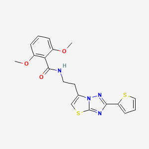 2,6-dimethoxy-N-(2-(2-(thiophen-2-yl)thiazolo[3,2-b][1,2,4]triazol-6-yl)ethyl)benzamide