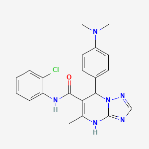 molecular formula C21H21ClN6O B11258550 N-(2-chlorophenyl)-7-[4-(dimethylamino)phenyl]-5-methyl-4,7-dihydro[1,2,4]triazolo[1,5-a]pyrimidine-6-carboxamide 