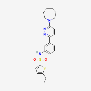 molecular formula C22H26N4O2S2 B11258553 N-{3-[6-(Azepan-1-YL)pyridazin-3-YL]phenyl}-5-ethylthiophene-2-sulfonamide 