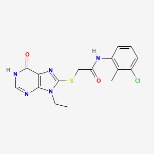 N-(3-chloro-2-methylphenyl)-2-[(9-ethyl-6-oxo-6,9-dihydro-1H-purin-8-yl)sulfanyl]acetamide