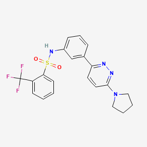 N-(3-(6-(pyrrolidin-1-yl)pyridazin-3-yl)phenyl)-2-(trifluoromethyl)benzenesulfonamide