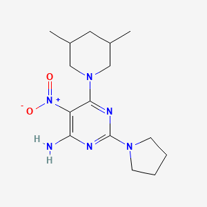 molecular formula C15H24N6O2 B11258580 6-(3,5-Dimethylpiperidin-1-yl)-5-nitro-2-(pyrrolidin-1-yl)pyrimidin-4-amine 