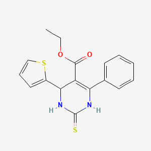 Ethyl 6-phenyl-4-(thiophen-2-yl)-2-thioxo-1,2,3,4-tetrahydropyrimidine-5-carboxylate