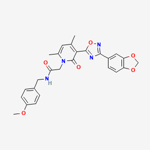 2-(3-(3-(benzo[d][1,3]dioxol-5-yl)-1,2,4-oxadiazol-5-yl)-4,6-dimethyl-2-oxopyridin-1(2H)-yl)-N-(4-methoxybenzyl)acetamide