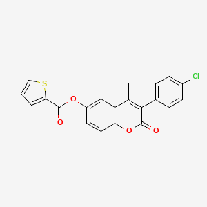 3-(4-chlorophenyl)-4-methyl-2-oxo-2H-chromen-6-yl thiophene-2-carboxylate