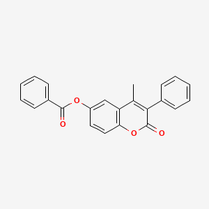 molecular formula C23H16O4 B11258650 4-methyl-2-oxo-3-phenyl-2H-chromen-6-yl benzoate 