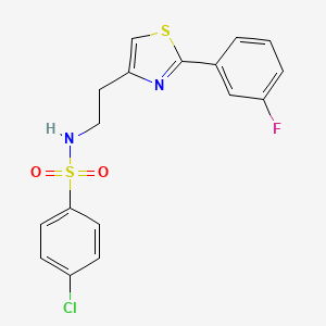 4-chloro-N-(2-(2-(3-fluorophenyl)thiazol-4-yl)ethyl)benzenesulfonamide