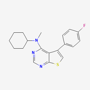 molecular formula C19H20FN3S B11258682 N-cyclohexyl-5-(4-fluorophenyl)-N-methylthieno[2,3-d]pyrimidin-4-amine 