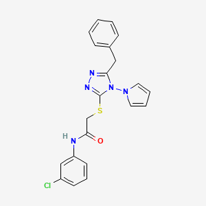 2-{[5-benzyl-4-(1H-pyrrol-1-yl)-4H-1,2,4-triazol-3-yl]sulfanyl}-N-(3-chlorophenyl)acetamide