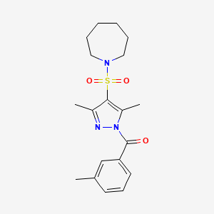 1-{[3,5-dimethyl-1-(3-methylbenzoyl)-1H-pyrazol-4-yl]sulfonyl}azepane