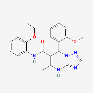 molecular formula C22H23N5O3 B11258702 N-(2-ethoxyphenyl)-7-(2-methoxyphenyl)-5-methyl-4,7-dihydro[1,2,4]triazolo[1,5-a]pyrimidine-6-carboxamide 