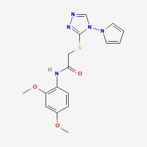 molecular formula C16H17N5O3S B11258710 N-(2,4-dimethoxyphenyl)-2-{[4-(1H-pyrrol-1-yl)-4H-1,2,4-triazol-3-yl]sulfanyl}acetamide 