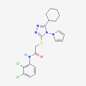 molecular formula C20H21Cl2N5OS B11258718 2-{[5-cyclohexyl-4-(1H-pyrrol-1-yl)-4H-1,2,4-triazol-3-yl]sulfanyl}-N-(2,3-dichlorophenyl)acetamide 