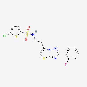 5-chloro-N-(2-(2-(2-fluorophenyl)thiazolo[3,2-b][1,2,4]triazol-6-yl)ethyl)thiophene-2-sulfonamide