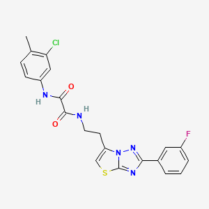 N1-(3-chloro-4-methylphenyl)-N2-(2-(2-(3-fluorophenyl)thiazolo[3,2-b][1,2,4]triazol-6-yl)ethyl)oxalamide