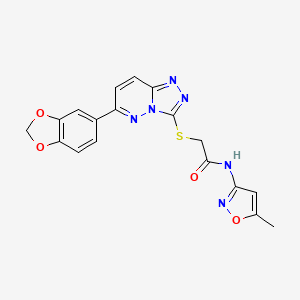 2-((6-(benzo[d][1,3]dioxol-5-yl)-[1,2,4]triazolo[4,3-b]pyridazin-3-yl)thio)-N-(5-methylisoxazol-3-yl)acetamide