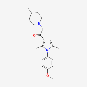 molecular formula C21H28N2O2 B11258766 1-[1-(4-methoxyphenyl)-2,5-dimethyl-1H-pyrrol-3-yl]-2-(4-methylpiperidin-1-yl)ethanone 