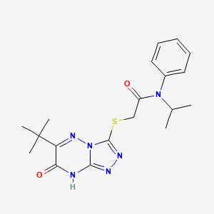 2-[(6-tert-butyl-7-oxo-7,8-dihydro[1,2,4]triazolo[4,3-b][1,2,4]triazin-3-yl)sulfanyl]-N-phenyl-N-(propan-2-yl)acetamide