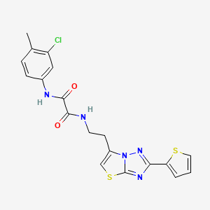 N1-(3-chloro-4-methylphenyl)-N2-(2-(2-(thiophen-2-yl)thiazolo[3,2-b][1,2,4]triazol-6-yl)ethyl)oxalamide