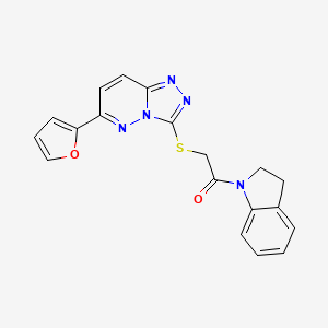 2-((6-(Furan-2-yl)-[1,2,4]triazolo[4,3-b]pyridazin-3-yl)thio)-1-(indolin-1-yl)ethanone