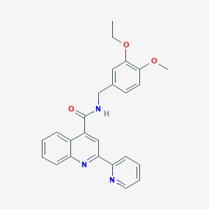 N-[(3-Ethoxy-4-methoxyphenyl)methyl]-2-(pyridin-2-YL)quinoline-4-carboxamide