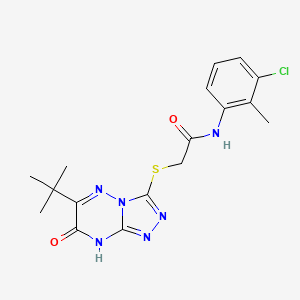 2-[(6-tert-butyl-7-oxo-7,8-dihydro[1,2,4]triazolo[4,3-b][1,2,4]triazin-3-yl)sulfanyl]-N-(3-chloro-2-methylphenyl)acetamide